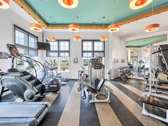 Health club with Precor treadmills, ellipticals, stair climber, strength and circuit-training equipment