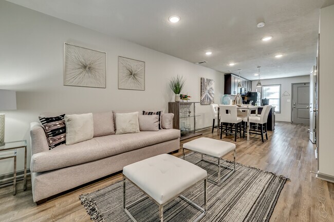 Bottom floor with living room and kitchen