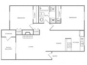 B2 | 2 bed 1 bath | 866 Sq. Ft.