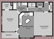 Suite R | 1 Bed 1 Bath | 895 sqft