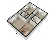 Markwood 2 Bedroom 1.5 Bath 3D