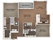Floor plans are artist’s rendering. All dimensions are approximate. Actual product and specifications may vary in dimension or detail. Not all features are available in every apartment. Prices and availability are subject to change.