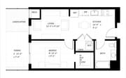 1 Bed E floor plan District 1860