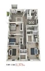 The Izzy Apartments 4 Bedroom, 2 Bathroom, 1375 SF