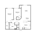 Two Bedroom One Bath (964 SF)