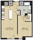 Plano de planta de 4 habitaciones