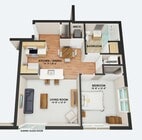 1 bdrm/1 bath - 725 sq ft