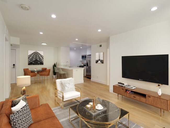 Virtually Staged Living Room - 1806 N Berendo St Apartments