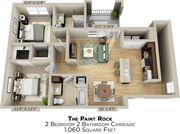 2 Bedroom | 2 Bath | 1060 SF