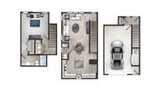 Explore this beautifully designed two-story apartment, offering a perfect blend of style and functionality.