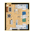 Phase Two 2-Bedroom 909-Sqft Floorplan D
