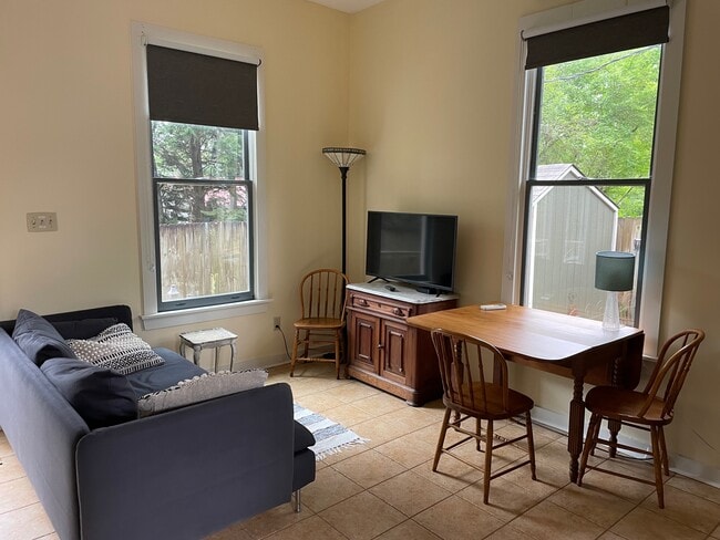 sofs, tv, antique table - 624 W College Ave Unit Cottage