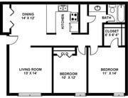 2BR/1BA
