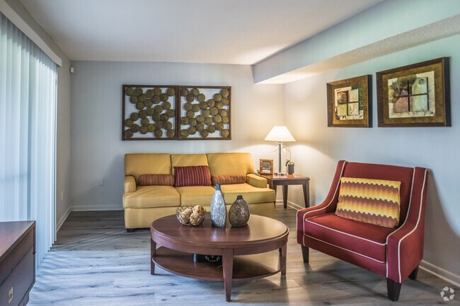 2 BR, 2 BA - 1050 SF - Living Room - Crossings at Fox Meadows