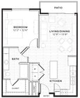 1B floor plan Azul Lakeshore