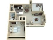 1 BR/1 BA 812 SF