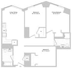 D2 | 3 Bed | 2 Bath floor plan The Greyson