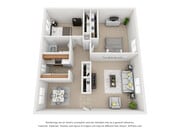 1 Bedroom, 1 Bath with Den / Office 735 SQFT