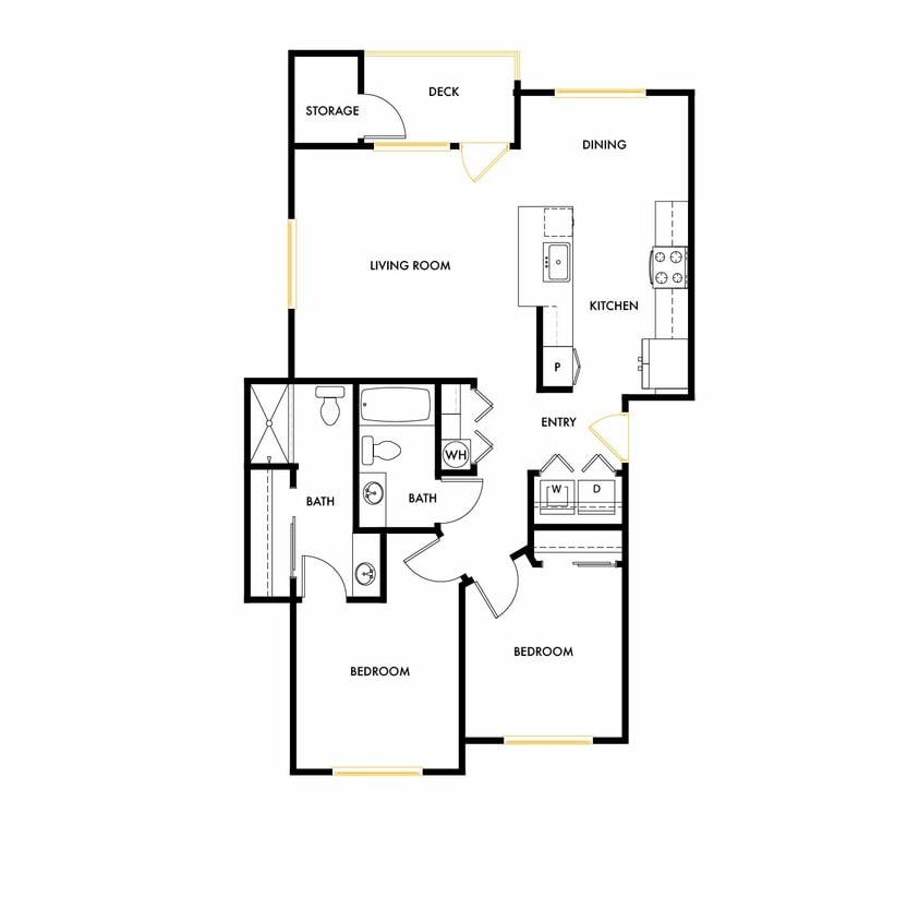 Floor Plan -  South B13 2x2 - Brand New