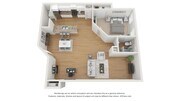 A photo of our 1x1 floor plan, The Chateau.
