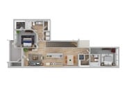 Newport 2 | 2BD, 2BA | 1244SF