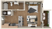 The Patent 0B Floorplan - Studio