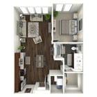 646 square foot one bedroom, one bath apartment home