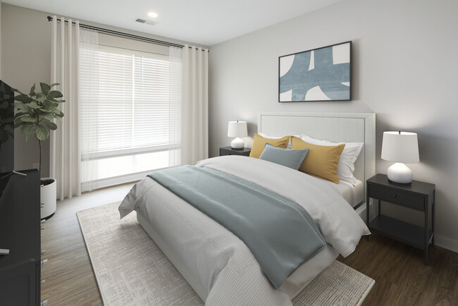 Bedroom with hard-surface flooring