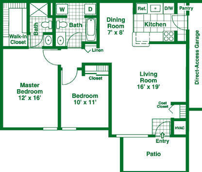 Floor Plan - Two Bedroom Floor Plan