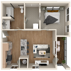 The Patent 1C ADA - 1br, 1ba Floorplan