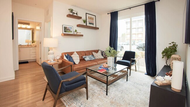 Living Room with Patio and Hard Surface Flooring