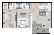 Two Bedroom Two Bathroom 943 sqft