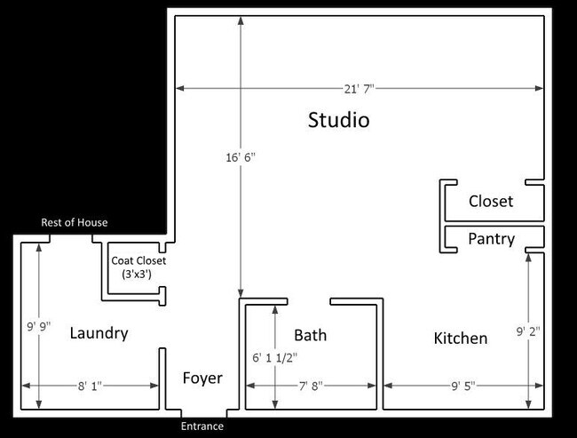 Floor Plan - 800 North Jordan Street Unit Studio