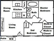 2BR/1BA