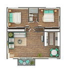 Omega 2x1 Floorplan