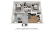 A 3D floor plan rendering of The Adler.