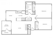 B3R | 2 bed 1 bath | 912 Sq. Ft.