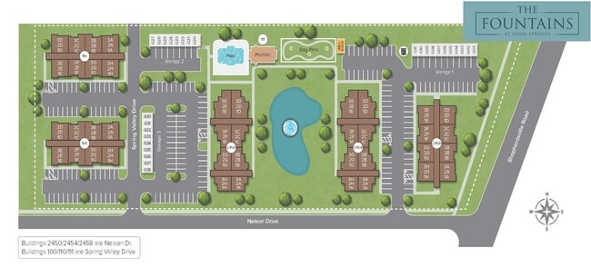 Site Overview and Addresses - Fountains at Cool Springs Apartments