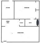 1BR/1B 850SF Floor Plan
