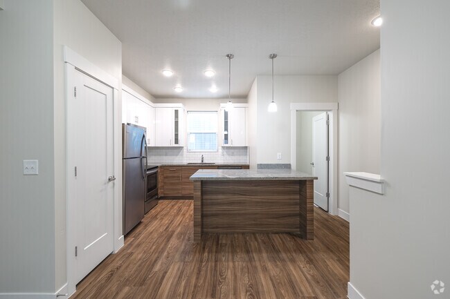 1BR, 1.5BA - 1,057SF - Living Room/Kitchen