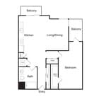 A18A | 1 bed 1 bath | 883 sq. ft.