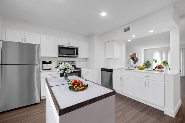 Newly renovated kitchens feature stainless steel appplicances