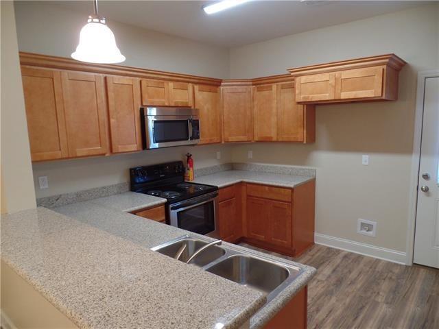 Lots of cabinets for storage.