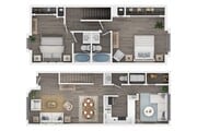 Two Bedroom Two and Half Bath Floor Plan