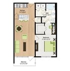 One Bedroom One Bath (754 SF)