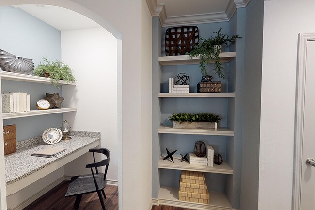 Built-in shelving and desks available