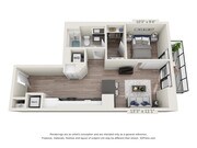 One Bedroom One Bath (652 SF)
