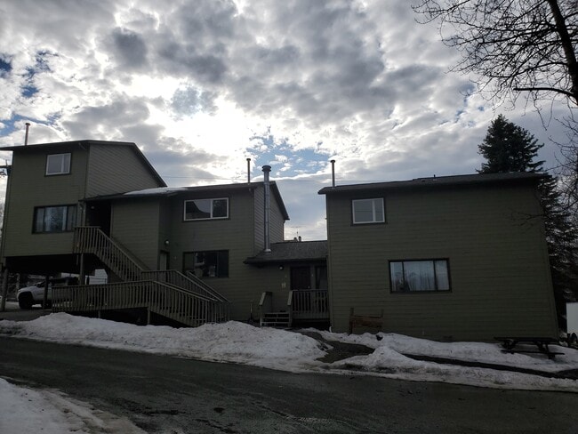 Side view: secluded quadlex apartment units