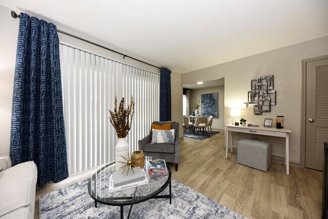 Living Room with Hardwood Style Flooring