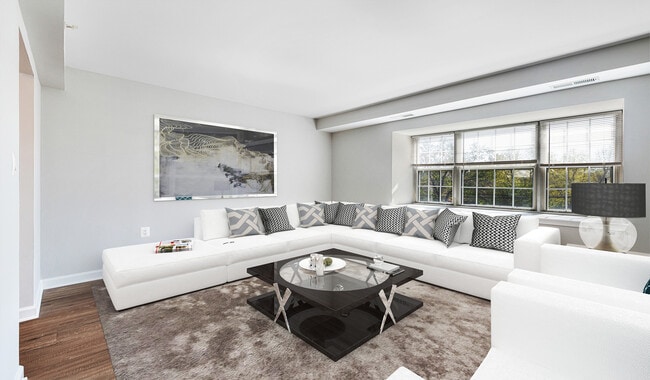 Spacious living room with ample natural light